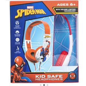 Spider Man Kid Safe Headphones for Toddlers (Small Headphones) Best for Ages 2 to 5 yrs Old Over The Ear Padded Cushions Flying on a Web Design