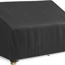 MR.COVER 2-Seater Patio Loveseat Cover, Patio Furniture Covers Waterproof, Fits up to 60W x 35D x 35H inches, with Air Vent and Handles, Black