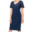 Alex Evenings Women's Knee Length V Neck Cocktail, Mother of The Bride Dress (Petite & Regular Sizes) 10p