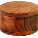 Kaizen Casa Acacia Wood Salt or Spice Box with Swivel Cover perfect for keeping table salt, gourmet salts, herbs or favorite seasonings, close at hand on your countertop.