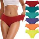 INNERSY Women's Underwear Cheeky Hipster Panties Breathable Cotton Panty 6-Pack (Medium, Rainbow)