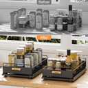 Under Sink Organizer, 2 Packs Under Sink Organizers and Storage, Slide Out Pull Out Cabinet Organizer Shelf with Metal Drawers for Kitchen Bathroom Pantry, Black