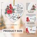 Sorry for Your Loss Gifts - Remembrance Gifts Christmas Decorations for Tree, Memorial Gift for Loss of Mom, Daughter, Father, Friend, Cardinal Heart-Shaped Ceramic Christmas Ornaments 2025,