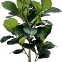 5ft Artificial Fiddle Leaf Fig Tree, Large Artificial Floor Plants Indoor, Tall Faux Plants UV-Resistant Outdoor Tree with Realistic Leaves for Home Office Living Room Decor