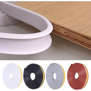 U-Shape Edge Banding, 16.4ft Self Adhesive Veneer Edging,TPE Flexible Furniture Edge Protector for Cabinet Repair Furniture Restoration (12MM, White)