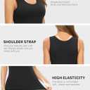 Air Curvey 4 Pack Tank Top for Women Basic Undershirt Tanks Sleeveless Casual Shirts Soft Seamless Layering Tops (Black, L)