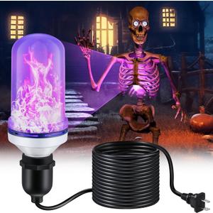 Treela LED Halloween Skeleton Lighting Kit, E26 Base Flame Light for Giant Skeleton, Chest Light Kit with Up Down Effect, Scary Lighting Kit for Halloween Decor (Purple) Treela LED Halloween Skeleton Lighting Kit, E26 Base Flame Light for Giant Skeleton, Chest Light Kit with Up Down Effect, Scary Lighting Kit for Halloween Decor (Purple)