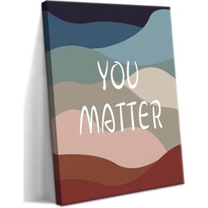 YHCTHT You Matter Canvas Wall Art  Framed Inspirational Positive Affirmation Wall Decor, Motivational Painting Artwork Prints for Bedroom, Home Office, or Meditation Room  12x16in