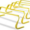 SKLZ 6X Ultra Durable Agility Hurdles - for Athletes of All Skill Levels,6pk of 6-in Tall Hurdles,Bright Yellow Color,Made of Durable, Composite Materials,Easy to Set up & Transport,Comes w/Carry Bag