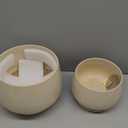 LE TAUCI Ceramic Plant Pots, Set of 2, 10 + 12 Inch Plant Pot, Elegant Planters for Indoor Plants, Sturdy Planter with Drainage Hole and Saucers, Perfect for Home Decor, Reactive Glaze Beige