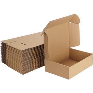 MEBRUDY 10x7x3 Inches Shipping Boxes Pack of 25, Corrugated Cardboard Box for Mailing Packing Literature Mailer (Brown)