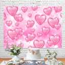 Pink Heart Early 2000s Backdrop Y2K Party Decorations,90s Old School Backdrops for Glamour Photoshoot Women 18th 30th Birthday Banner Background Girls Kids Portrait Selfie Props 10x7ft