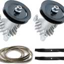 42" Deck Rebuild Kit Spindle Fits for Husqvarna Craftsman LT1000 LT2000,Replaces 2 Spindle 130794 532130794, 2 Blade 134149,2 Pulley 153535 173436,1 Belt 144959