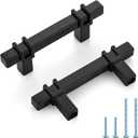 HOME EDIT 2-1/2 inch Black Cabinet Handles, 10 Pack Kitchen Cabinet Handles Matte Black Drawer Pulls Zinc Alloy Square Bar Kitchen Pulls