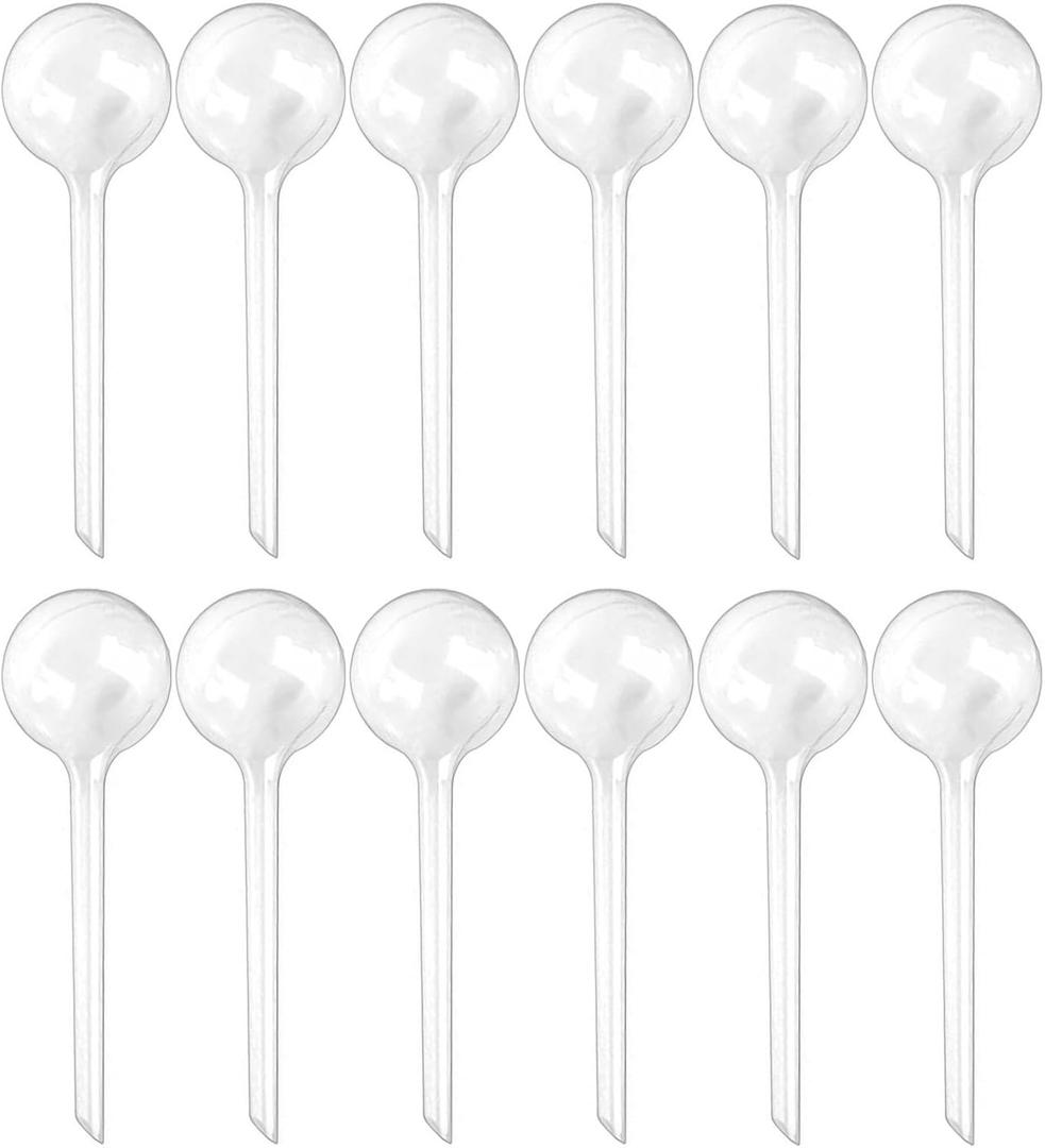 Plant Watering Globes, Self Watering Bulbs for Indoor & Outdoor Plants, Plastic Self-Watering Balls Automatic Water Irrigation Device (Clear, Large 12 Pack)