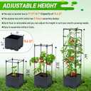 Raised Garden Bed Tomato Planter Box with Trellis, 44" Self-Watering Tomato Cage with Square Trellis for Climbing Plants, Flowers, Vegetables, Vine in Patio Garden Indoor Outdoor (3 tiers-44"-1 PACK)