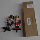 2 Pcs Wooden Christmas Stocking Holders - Nutcracker Soldier Hangers with Xmas Stocking Hooks for Fireplace Mantel