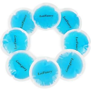 LotFancy Ice Pack for Injuries Reusable, 8 Small Gel Heating Cooling Pads with Cloth Backing, Hot Cold Therapy for Eyes After Surgery, Face, Breastfeeding, Wisdom Teeth, Jaw, Headache, Sinus Relief