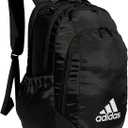 adidas Defender Sports Backpack with Shoe Compartment, Soccer Bag, Black/White, One Size