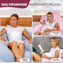 PILLANI Pregnancy Pillows for Sleeping 57-Inch Maternity Pillow for Pregnant Women with Removable Washable Cover Support for Back, Belly, Neck, Legs, and Hips V C U Shaped Full Body Pillow