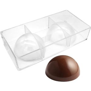 Goldbaking Largest Half Ball Chocolate Mold Ball Polycarbonate Candy Mould Chocolate Semi Sphere Mold Tray (X-Large 3.94inch)