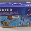 Pool Basketball Hoop Floating with Water-Fillable Stable Base, 2-in-1 Basketball & Ring Toss Pool Toy for Kids Ages 3+, Includes 4 Balls, 6 Rings & Pump, Summer Pool Party Gift