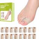 Bukihome Toe Separators for Overlapping Toes, Gel Bunion Corrector and Fabric Toe Spacers Straightener for Women & Men, Bunion Relief, 8 Pack