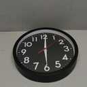 Wall Clock Black Battery Operated 10 Inch Simpel Silent Non Ticking Analog Decorative for Kitchen Bathroom Bedroom Office Living Room School Classroom(Black)