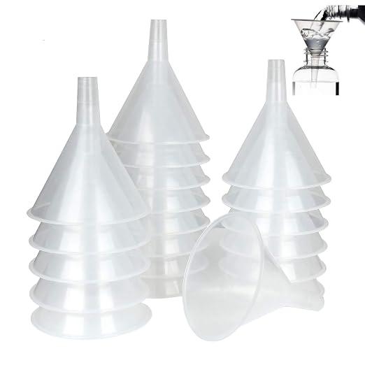 HNBun 20 Pcs 4.7 Inch Wide Mouth Plastic Funnels with Long Spout