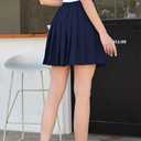Cromoncent Little Big Girls Pleated Skirt School Uniform Mini Tennis Skirts Navy 8-9 Years