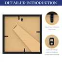An&He 8x8 Picture Frames Set of 6, Displays 4x4 with Mat or 8x8 Without Mat Photos, Square Collage Wall Decor for Gallery, Tabletop & Wall Decor, Black