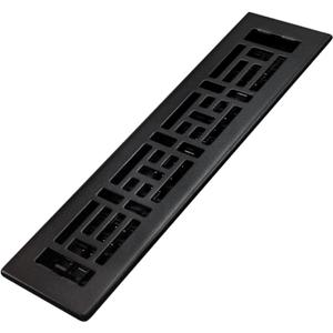 Decor Grates AJH212-BLK Oriental Floor Register, 2x12 Inches, Textured Black