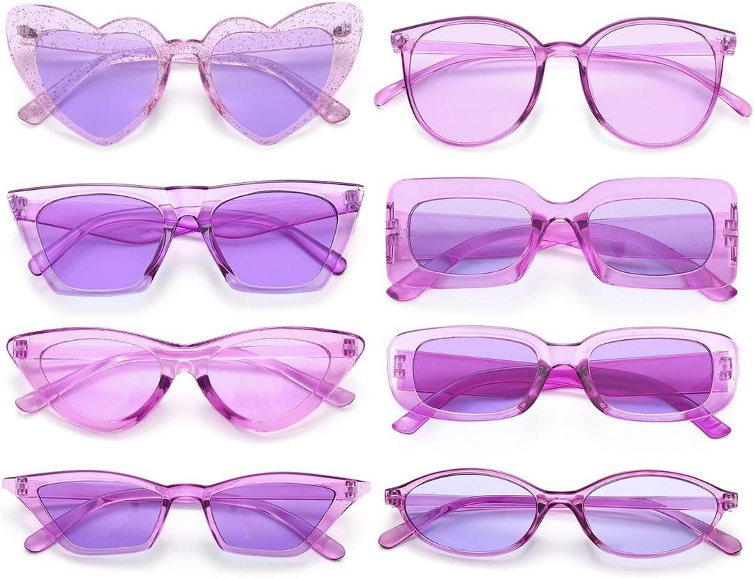 Dwenarry Party Sunglasses Bulk Black Sunglasses Pack Party Favor Retro Multipack Glasses Set for Women 8/12 Pack