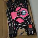 PoyPet No Pull Dog Harness, No Choke Front Lead Dog Reflective Harness, Adjustable Soft Padded Pet Vest with Easy Control Handle for Small to Large Dogs(Pink, Medium)