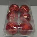 8pcs Christmas Baubles Set 8CM Christmas Tree Hanging Ornaments Christmas Ball Ornaments Decorations Christmas Balls Pendants for Xmas Spring Festivals New Year Party Supplies - Red