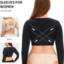 Nebility Arm Compression Sleeve Women Arm Shaper Post Surgery Post Surgery Front Closure Bra (Black, M)