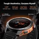 Military Smart Watches for Men Built-in GPS(Answer/Make Calls), 1.43" AMOLED Screen with Compass, Altitude, Barometer, 3ATM Waterproof, Fitness Watch with Health Monitor for Android iOS