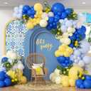 Blue and Yellow Balloon Arch Kit, Lemon Balloon Garland with Pastel Yellow Pastel Blue White Balloons for Lemon Bridal Baby Shower Birthday Party Decorations