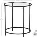 VASAGLE Round Side Tables, Set of 2, Glass End Tables with Metal Frame, Black Coffee Tables with Modern Style, for Living Room, Balcony, Bedroom, Black