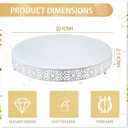 Wenqik 20 Inch Cake Stand Round Metal Cupcake Dessert Wedding Cake Stand Cookies Display Holder Fruit Food Serving Tray for Table Wedding Birthday Anniversary Party Decor (White)