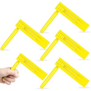 4 Pcs Mexicanas Noise Ratchet Yellow Spinning Rattle Ratchet Noise maker Traditional Wooden Matraca for Graduation Birthday Parties Football Games Sporting Events
