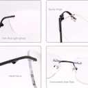 Rimless Clear Bifocal Reading Glasses Blue Light Blocking Readers for Men and Women Unisex Eyewear Far Near Dual-Use Lightweight Magnifying Anti Glare UV Digital Reduce Eyestrain Fashion Eyeglasses (Black)