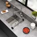 Undermount Kitchen Sink, 18 x 18 x 10 Inch Single Bowl Bar Sink 16 Gauge T-304 Stainless Steel Kitchen Sinks with Accessories