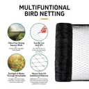 EMEKIAN Garden Netting, 50' x 50' Heavy Duty Bird Netting Deer Fence Net, 1" Mesh Poultry Netting for Chicken Coop, Run & Garden, Protect Fruit Trees, Vegetables from Birds, Deer, Squirrels