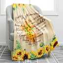 Jekeno Christian Sunflower Blanket Inspirational Spiritual Religious Faith Gifts for Women Men Kids Girls Female Friends Birthday Christmas Halloween Presents Flower Floral Decor Plush Throw 50"x60" (Color719)