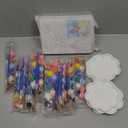Marspark 72 Pcs Butterfly Pre Printed Canvas Painting Kit Back to School Gifts 12 Pre Drawn Canvas 24 Acrylic Painting Strips 24 Brushes 12 Palette for Kids Adult Classroom Birthday Art Party Favors