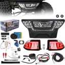 NOKINS for Club Car Precedent LED Light Kit, Golf Cart Deluxe Headlight,Low/High Beam Adjustment,QC3.0 USB Charging,Scanning Turn Signal Tail Light,20A DC Converter