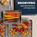 BRONYPRO Stainless Steel Baking Sheet Pan Set of 3, Cookie Sheets 9/12/16 In, Non-Toxic Uncoated Interior (PFOA & PTFE Free), Solid Warp-Resistant Cooking Trays for Oven & Toaster, Navy Exterior