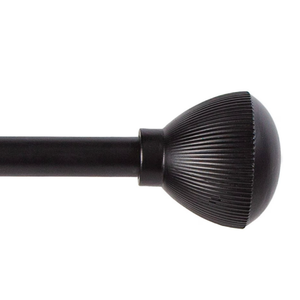 Kenney August Standard Steel Decorative Window Curtain Rod, 28-48" Adjustable Length, 5/8" Dia., Matte Black