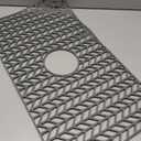 Sink Protectors for Kitchen Sink 13x11 &16x12 & 18x16 & 19x14 & 21x16 & 22x13 & 24x13 & 25x16 & 26x14 & 28x14 & 30x16, Silicone Sink Mat Grid (19"x13", Center Drain) (Gray)